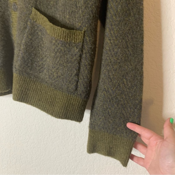 Madewell Short Kent Ex-Boyfriend Cardigan Sweater in Tonal Herringbone size L - Picture 2 of 8